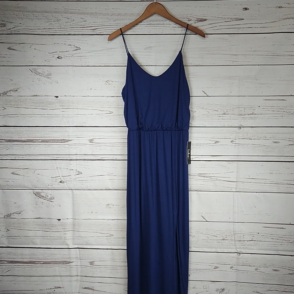 NWT Lulu's 'Watch the Sunset' Navy Blue Maxi Dress - Picture 2 of 6
